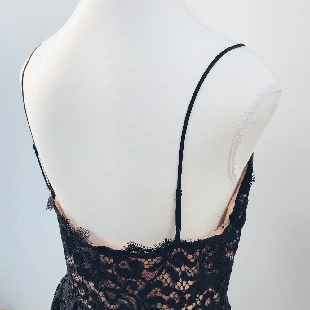 H&M size 10/38 premium collection black and dusty rose lace dress BNWT - Picture 8 of 12